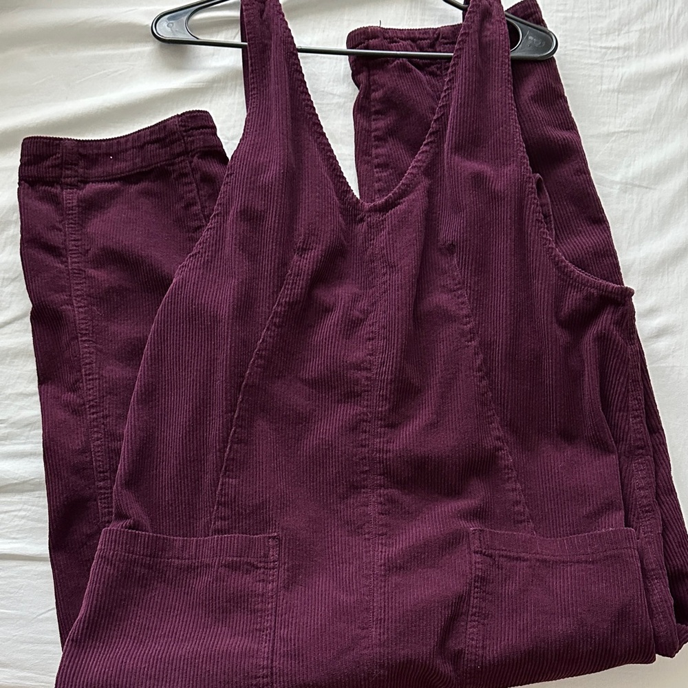 We The Free Burgundy Corduroy Jumpsuit